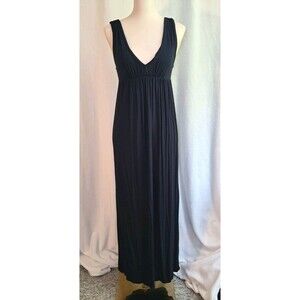 J.Crew Sleeveless Empire Waist V-Neck Low Back A-Line Maxi Dress Navy Size S
